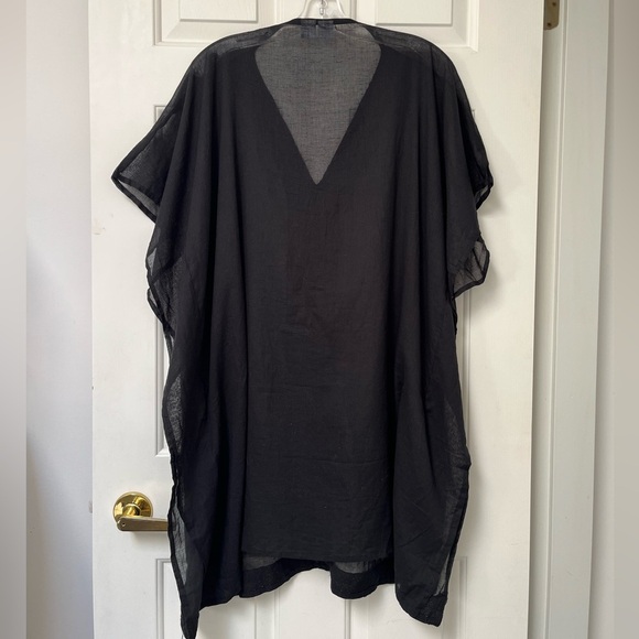 Sorbetto Boho Black Cotton Caftan Swim Cover-Up OS - Picture 9 of 12